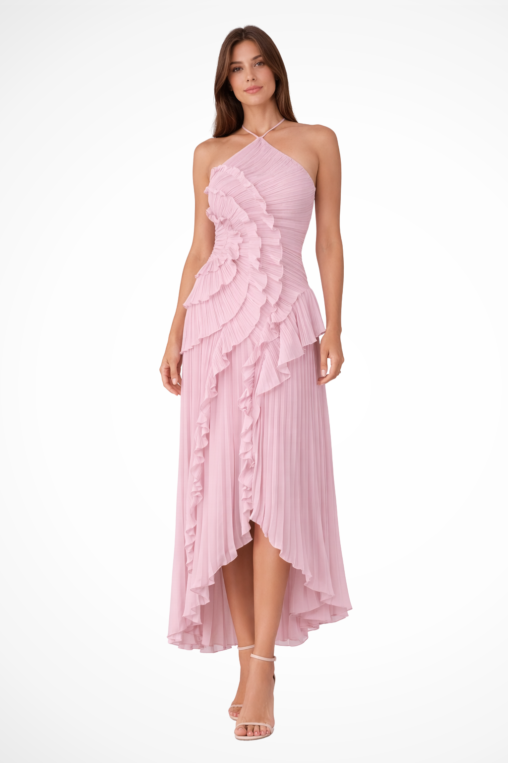 Halter backless ruffled maxi summer dress for women | Imogen -1