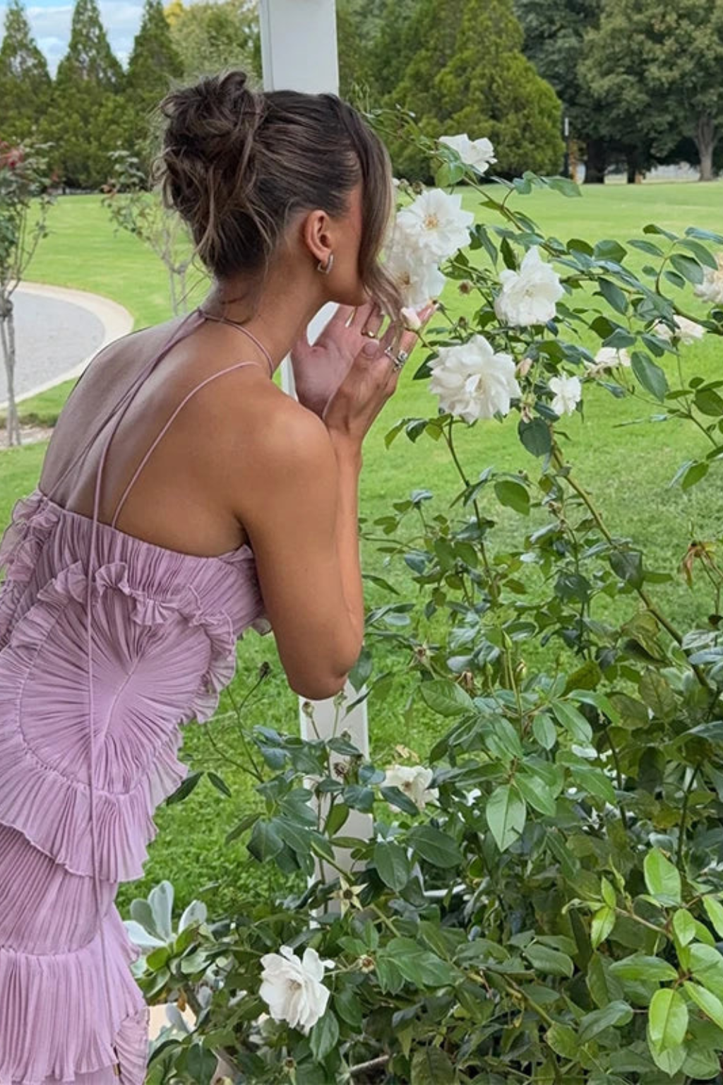 Halter backless ruffled maxi summer dress for women | Imogen -10