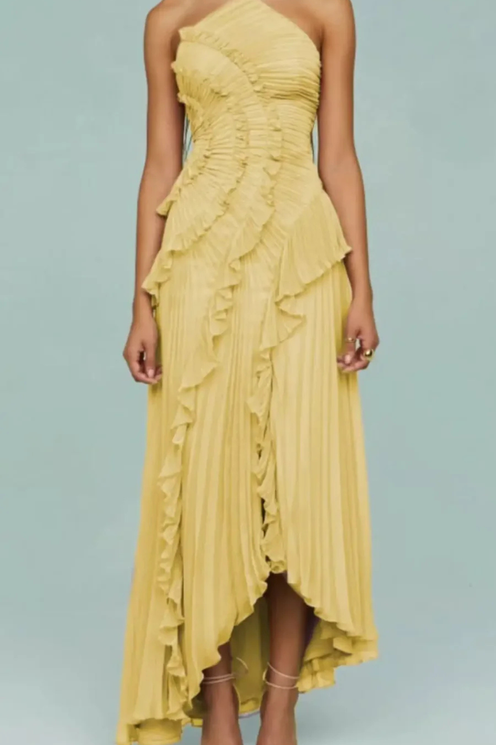 Halter backless ruffled maxi summer dress for women | Imogen -7