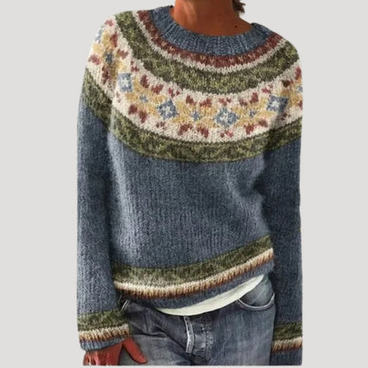 Woven Patterned knitted winter sweater for women | Marielle