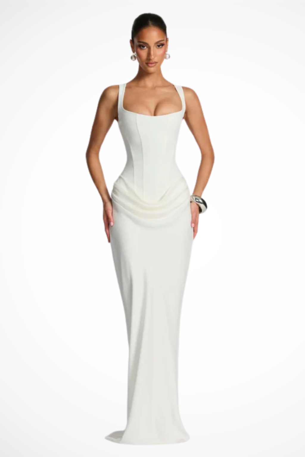 Sleeveless bodycon wedding guest maxi dress for women | Matilda -6