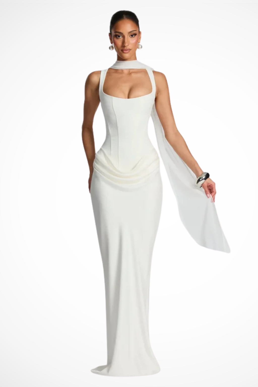 Sleeveless bodycon wedding guest maxi dress for women | Matilda -5