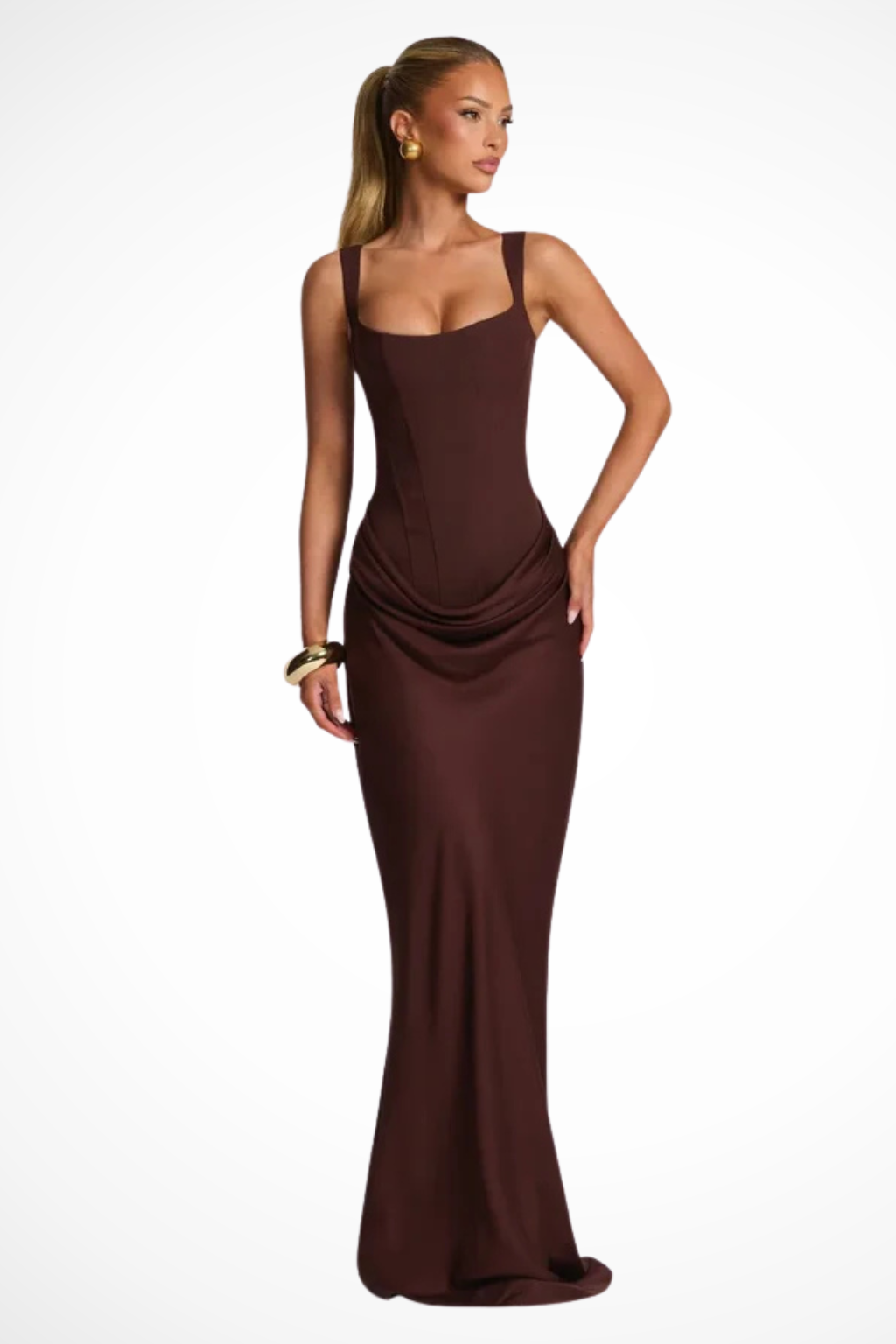 Sleeveless bodycon wedding guest maxi dress for women | Matilda -2