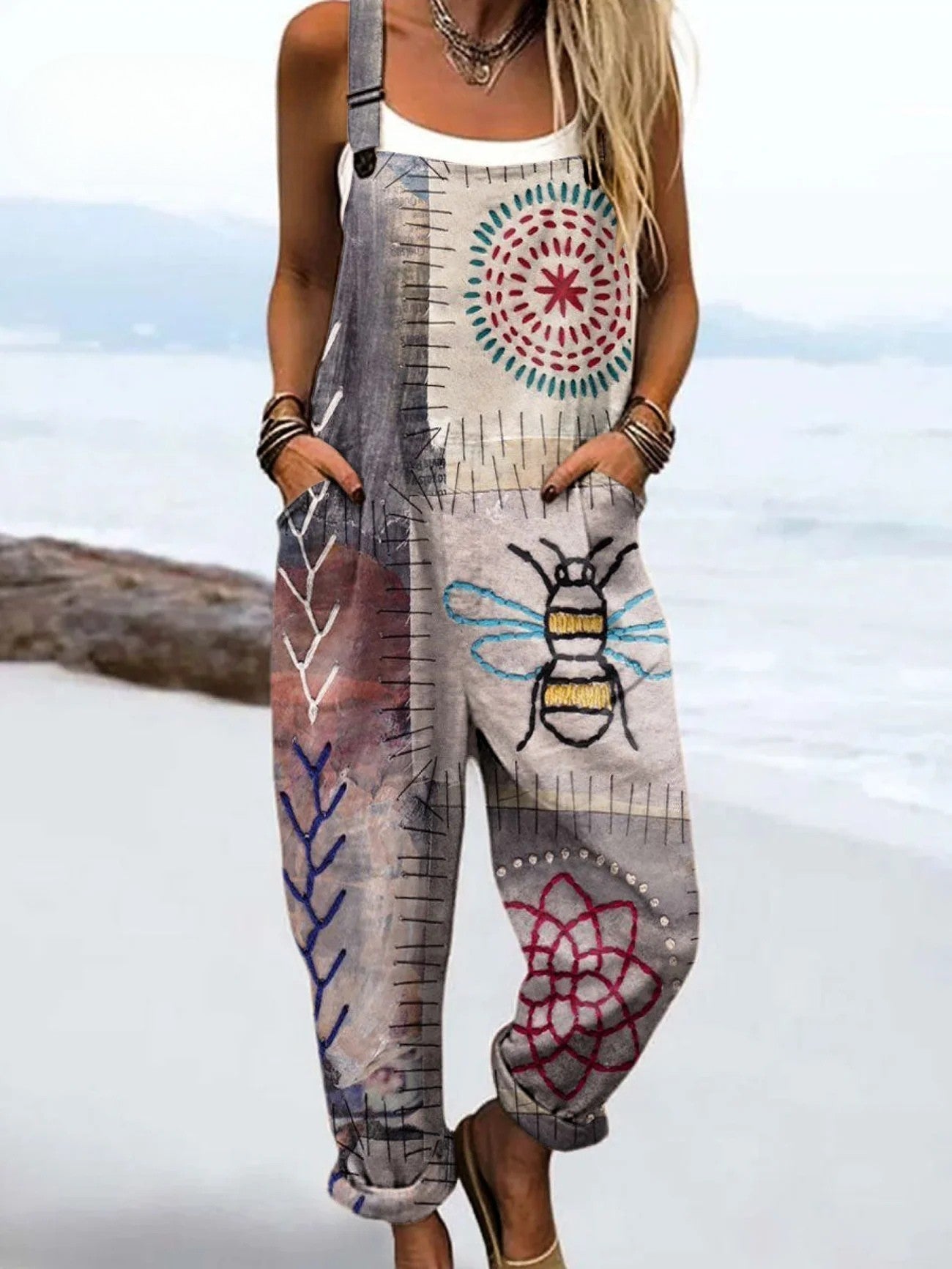 Cropped Casual artistic jumpsuit for women | Bee Free