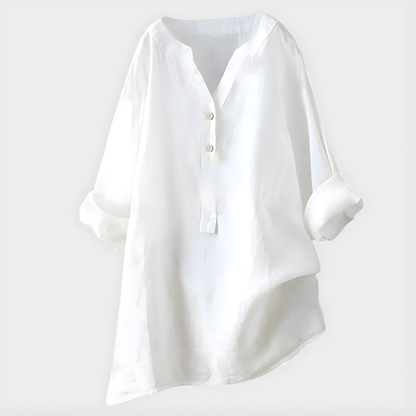 Gathered Elegant V-neck blouse for women | Virelle