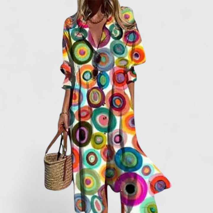Elegant relaxed boho dress for women | Paula -7