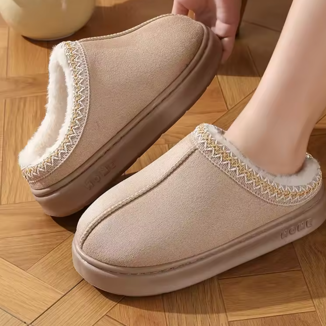Warm waterproof slip-on winter mules for women | Elara -2