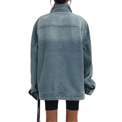 Tough Vintage washed asymmetric jacket for women | SKYE