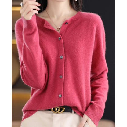 Soft cashmere open-front cardigan for women -1