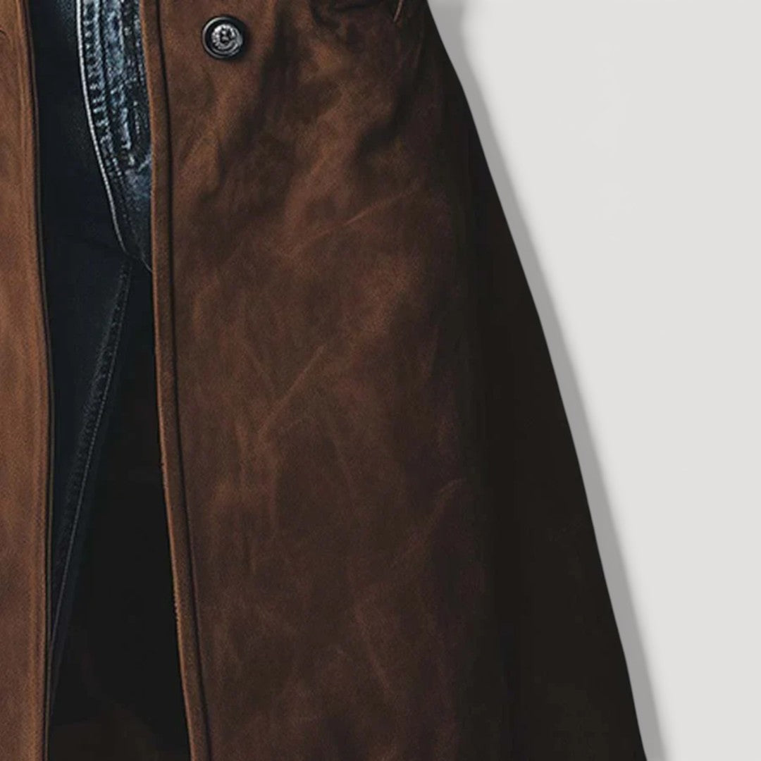 Classic suede trench coat for women | Carmen -6