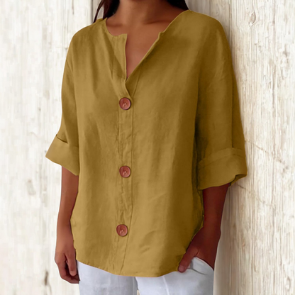 Flowy Classic everyday blouse with relaxed fit for women | Elara