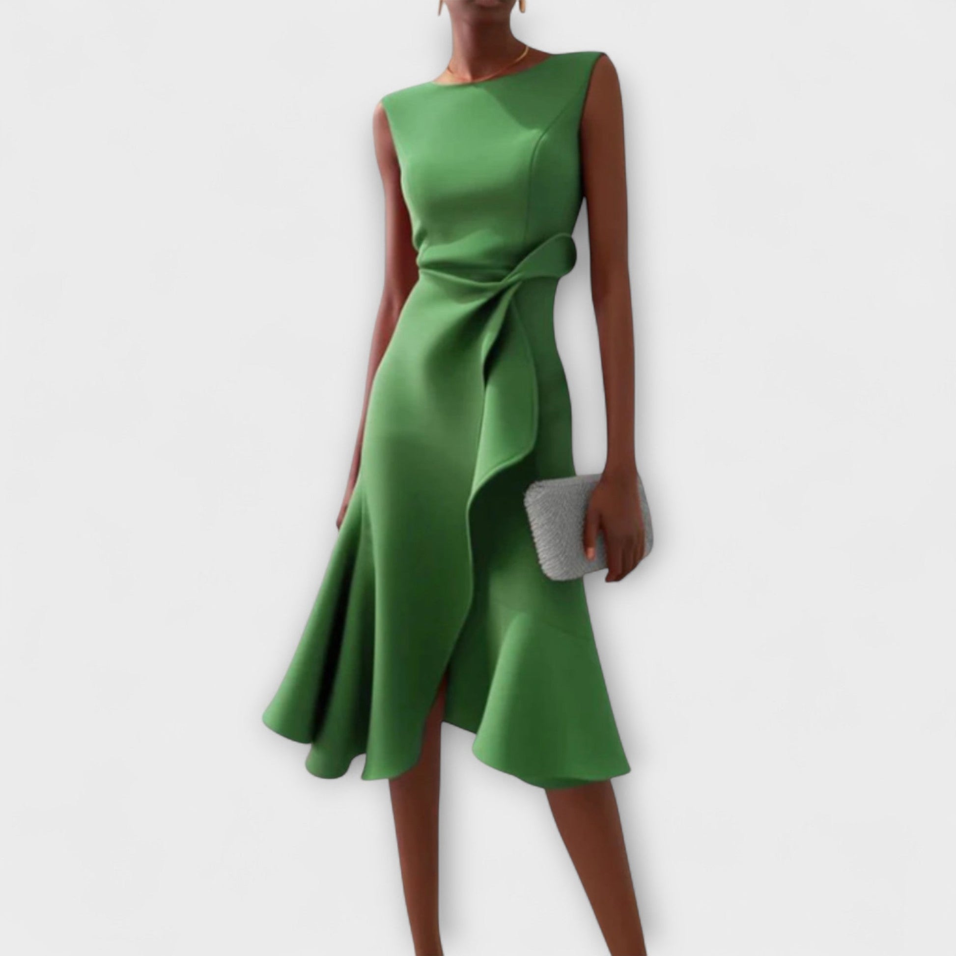 Draped asymmetric everyday midi dress for women | Sheila -6