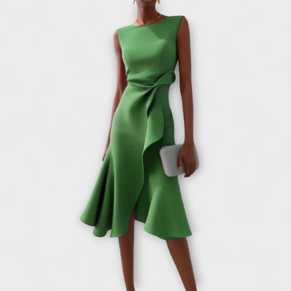Draped asymmetric everyday midi dress for women | Sheila -6