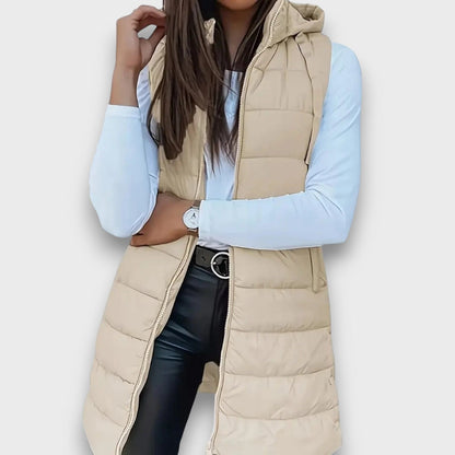 Sleeveless hooded puffer vest for women | Kaira -3
