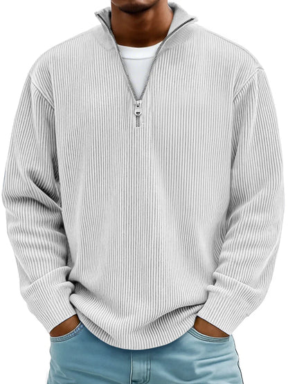 Warm classic half-zip knit sweater for men | Calix -5