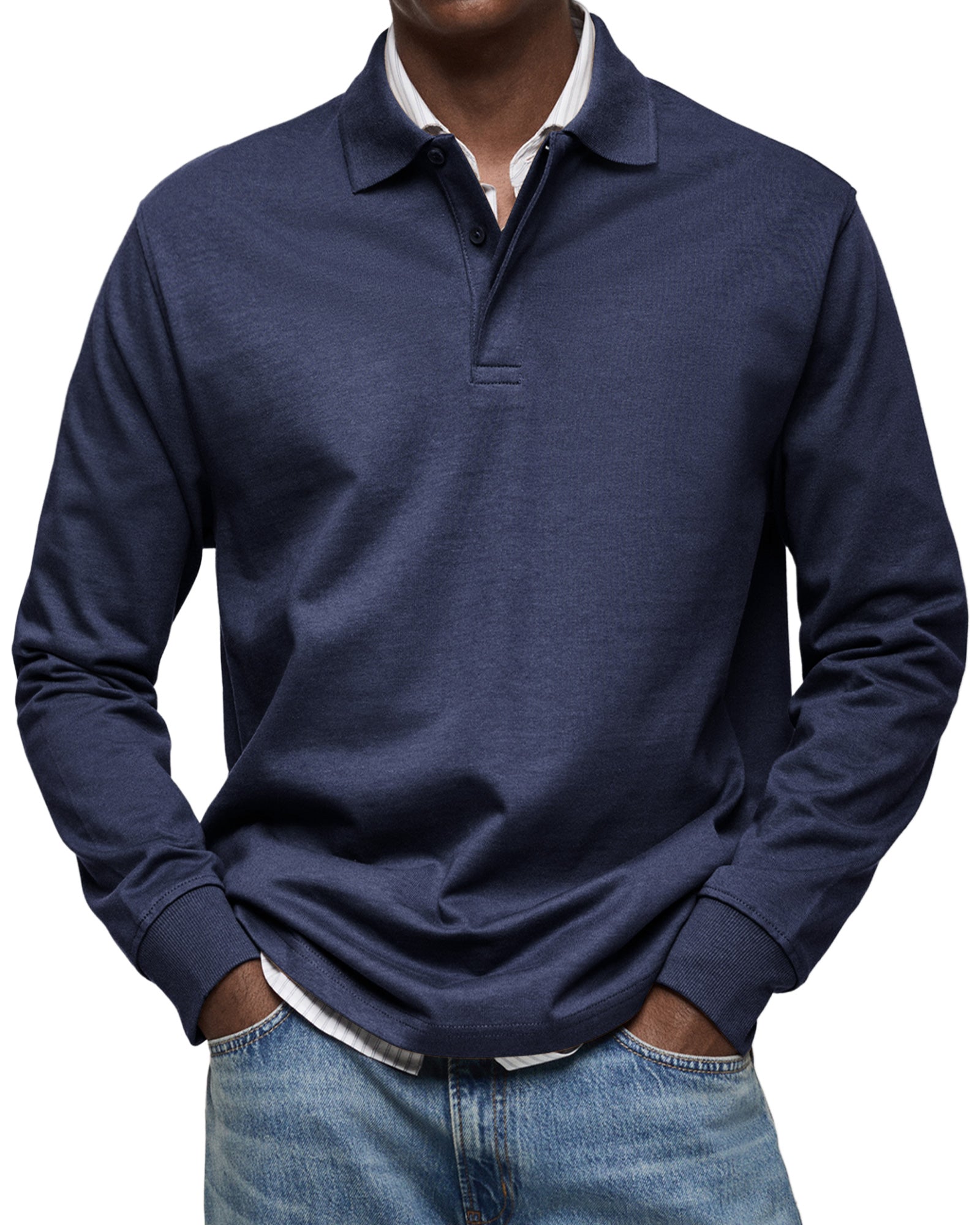 Classic relaxed long-sleeve polo shirt for men | Wilson -2