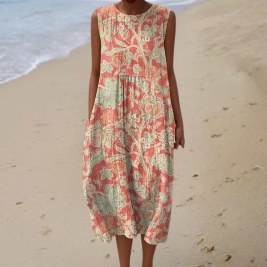 Pleated Floral dress for women | Elowen