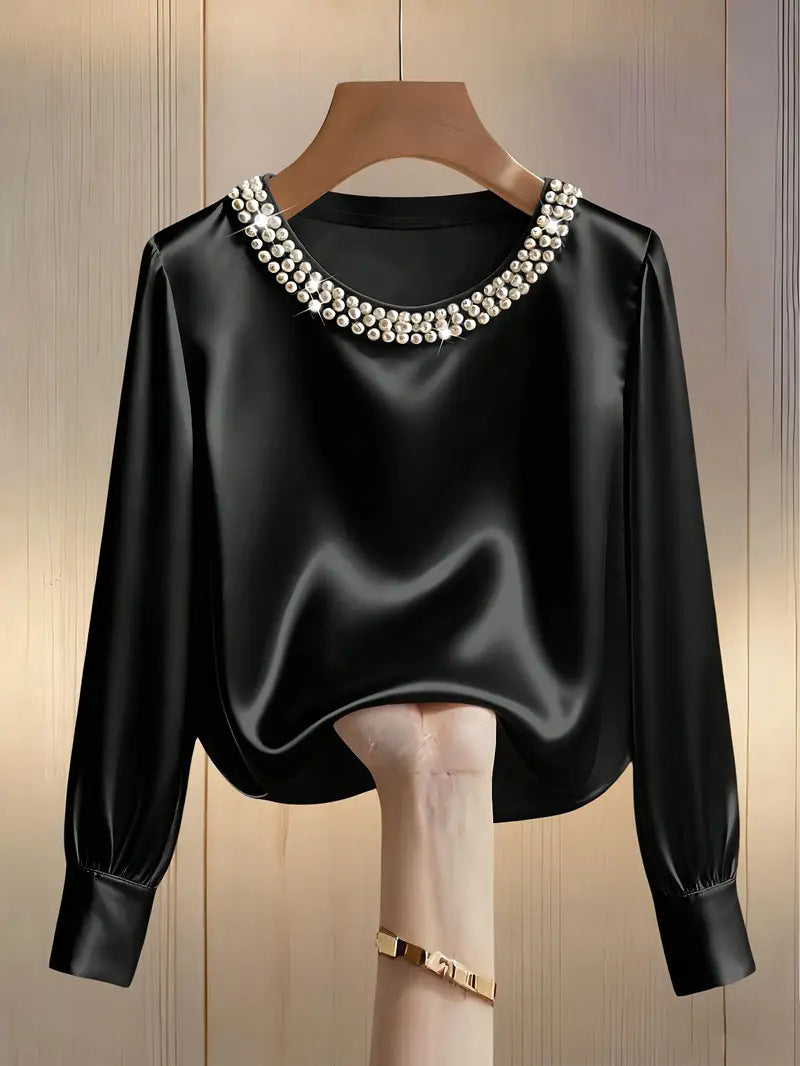 Elegant round-neck everyday top for women | Perlisse -4