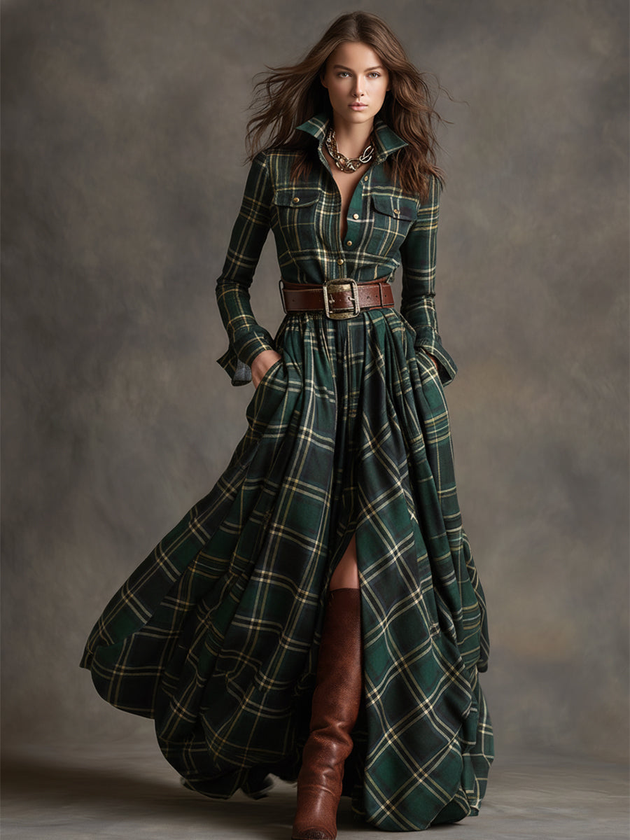 Belted flared shirt dress for women | Harriet -10