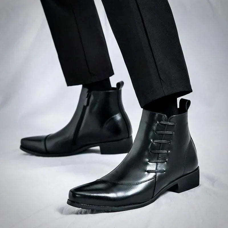 Classic leather everyday dress boots for men | Samuel Thatcher -11