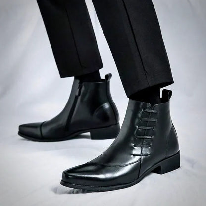 Classic leather everyday dress boots for men | Samuel Thatcher -11