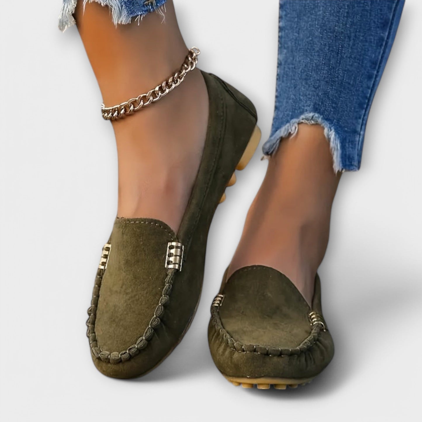 Sleek Slip-on moccasin loafers with refined detailing for women | Bianca
