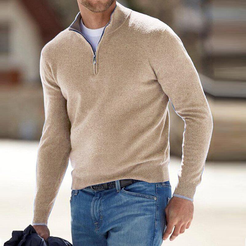 Soft relaxed half-zip knit sweater for men | Harris -3