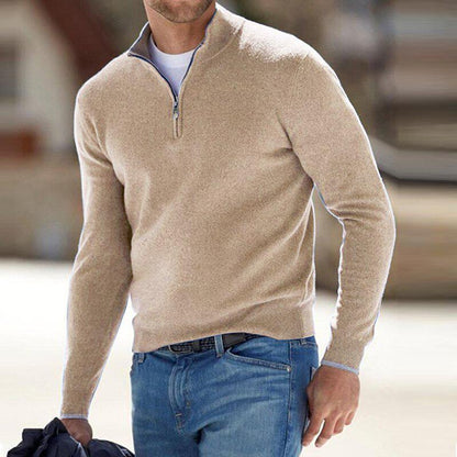 Soft relaxed half-zip knit sweater for men | Harris -3