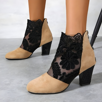 Elegant block heel ankle heels for women | Margarith -6
