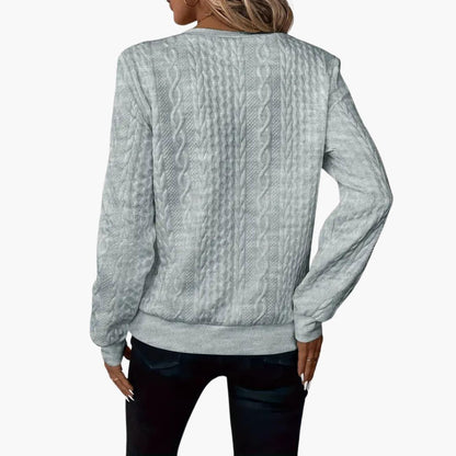 Cable-knit zip-neck pullover jumper for women -6