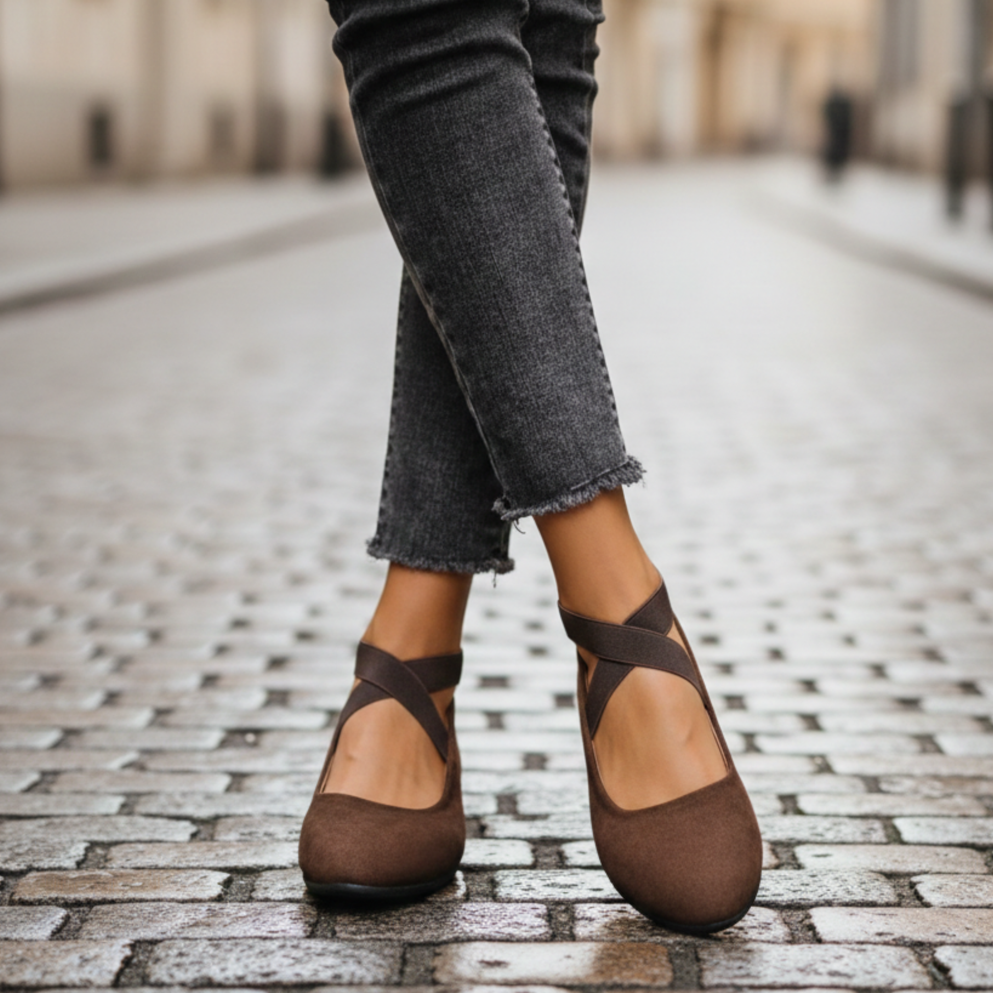 Orthopedic wedge shoes with elastic straps for women -1