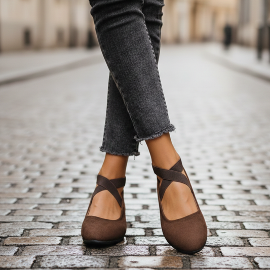 Orthopedic wedge shoes with elastic straps for women -1