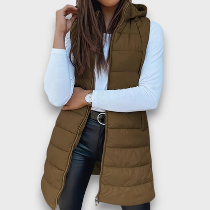 Sleeveless hooded puffer vest for women | Kaira -2