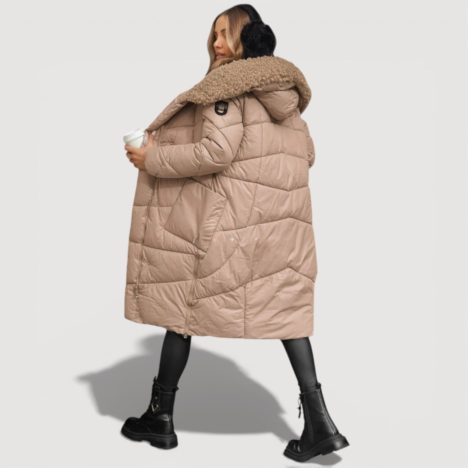 Warm long puffer coat for women | Hilda -6