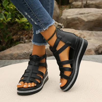 Comfortable orthopedic gladiator strap sandals for women | Capri -6