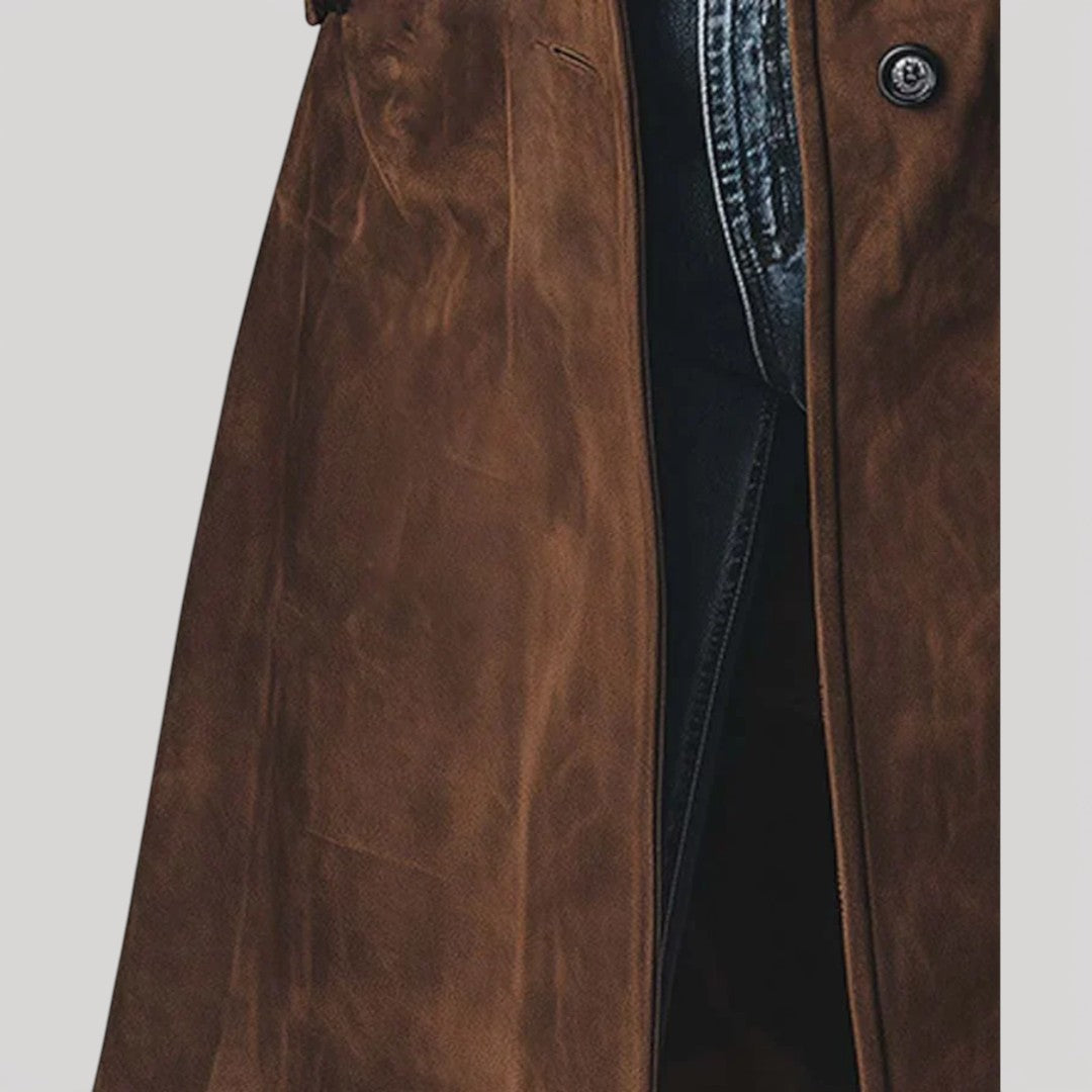 Classic suede trench coat for women | Carmen -7