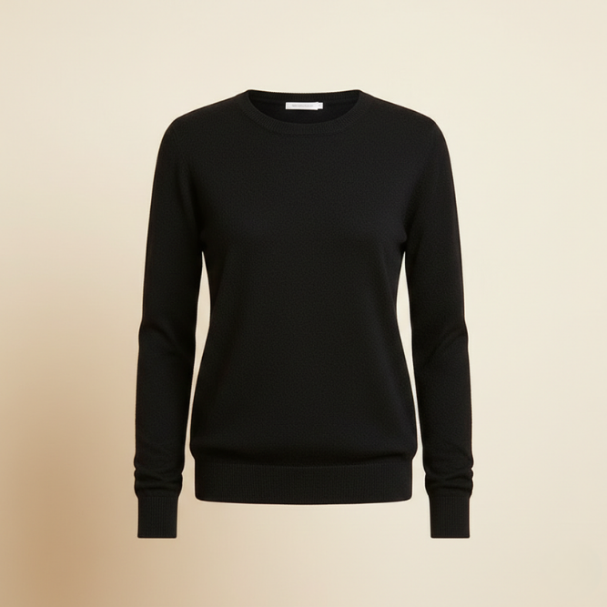 Classic soft cashmere round-neck jumper for women -1