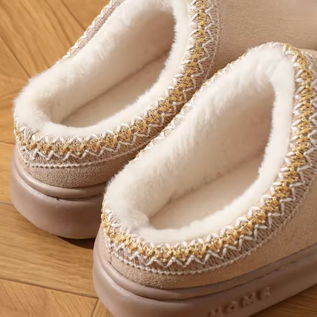 Warm waterproof slip-on winter mules for women | Elara -4