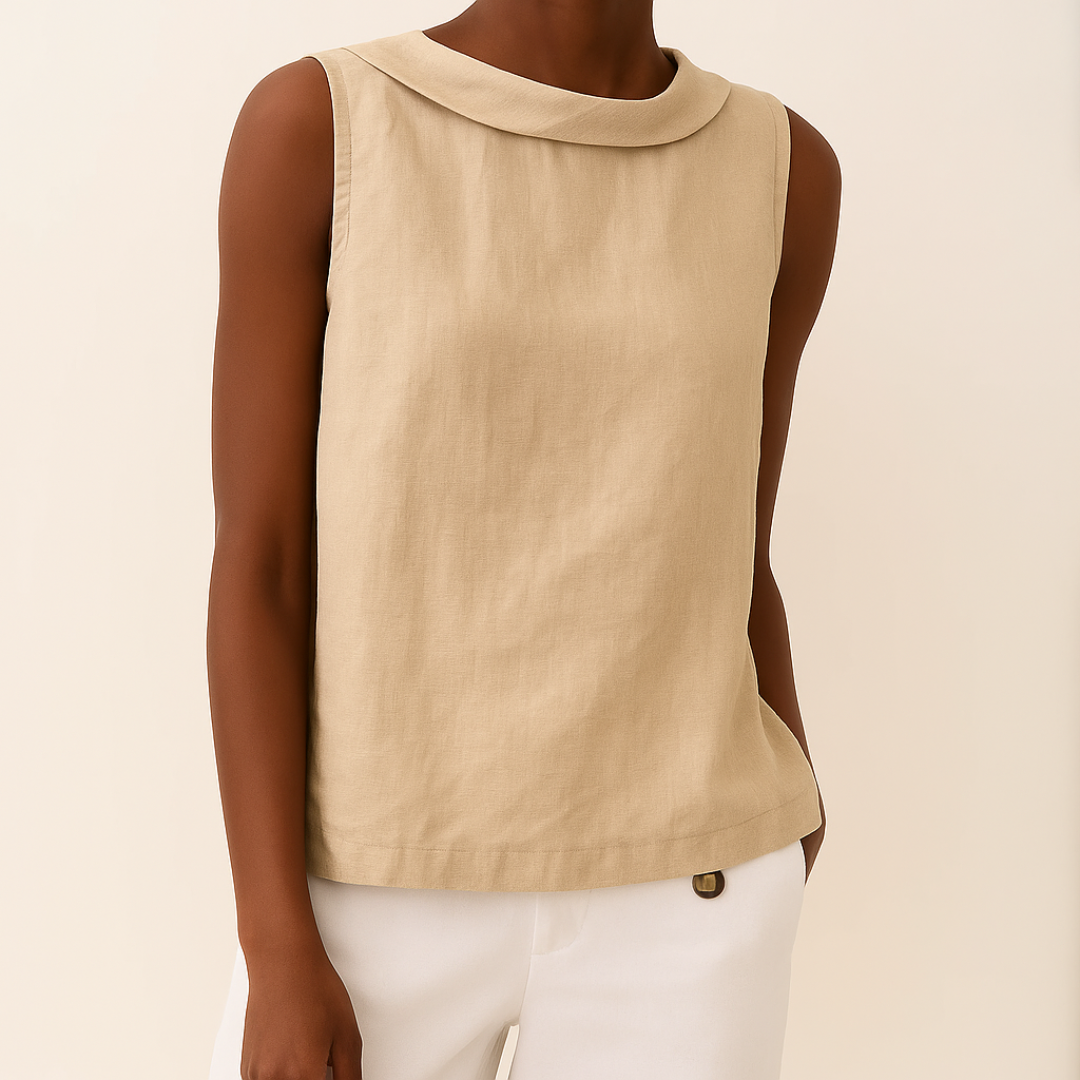 Sleeveless roll-collar knit top for women | Maria -3