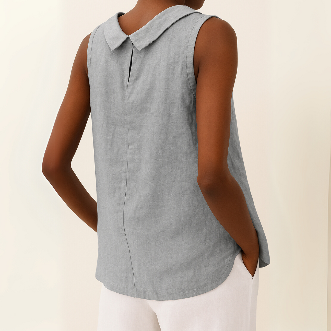 Sleeveless roll-collar knit top for women | Maria -2