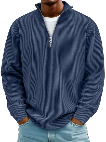 Warm classic half-zip knit sweater for men | Calix -6