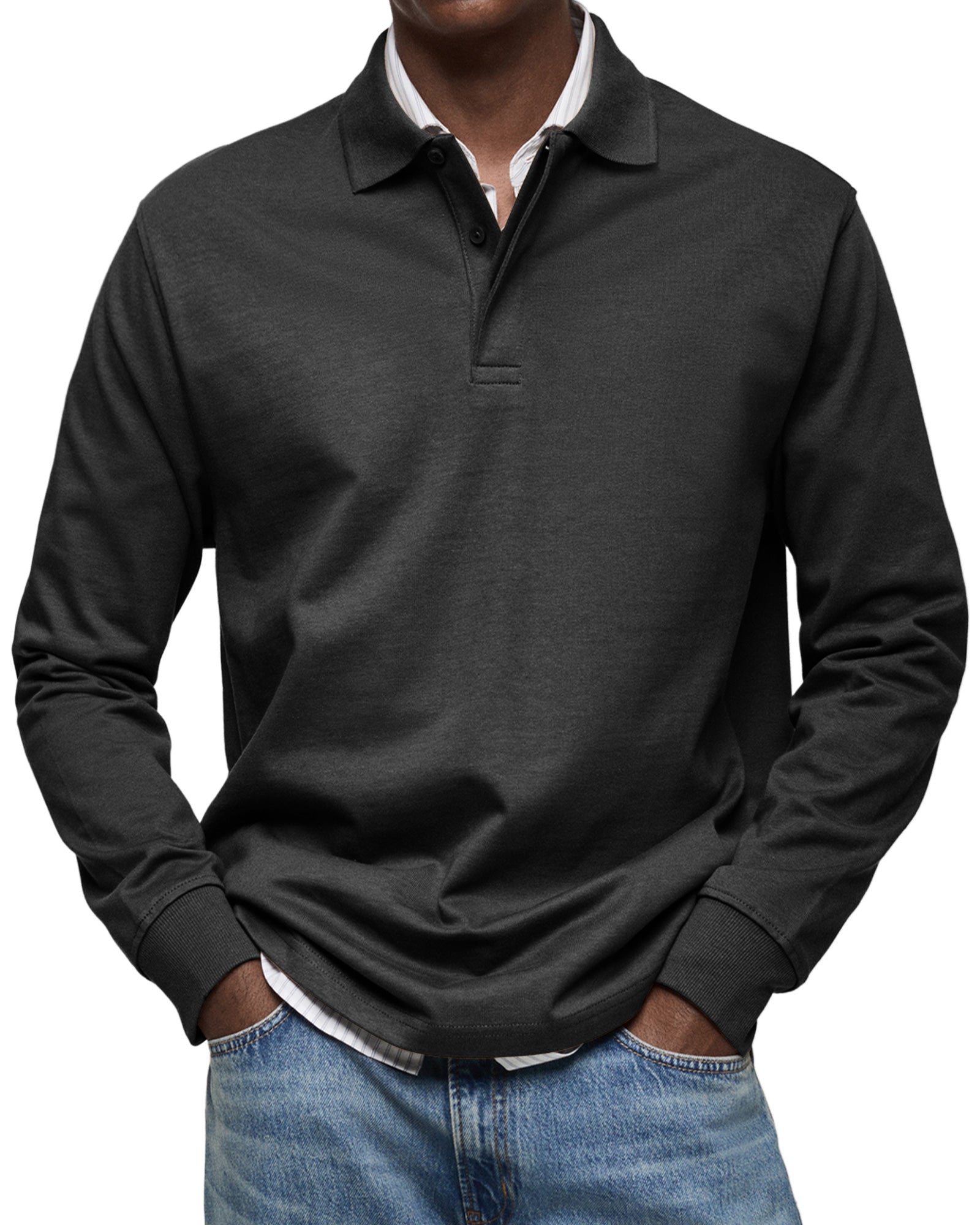 Classic relaxed long-sleeve polo shirt for men | Wilson -3