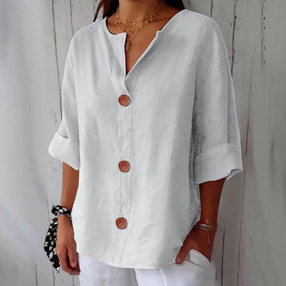 Flowy Classic everyday blouse with relaxed fit for women | Elara