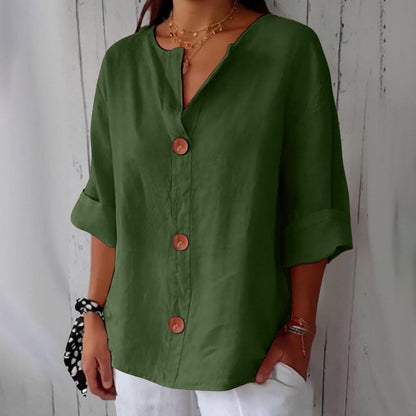 Flowy Classic everyday blouse with relaxed fit for women | Elara