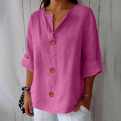 Flowy Classic everyday blouse with relaxed fit for women | Elara
