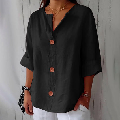 Flowy Classic everyday blouse with relaxed fit for women | Elara
