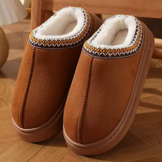 Warm waterproof slip-on winter mules for women | Elara -1
