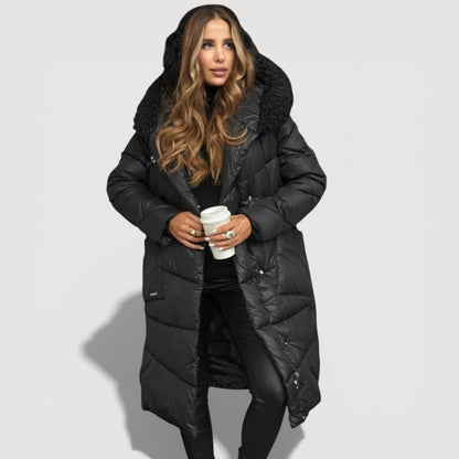Warm long puffer coat for women | Hilda -3
