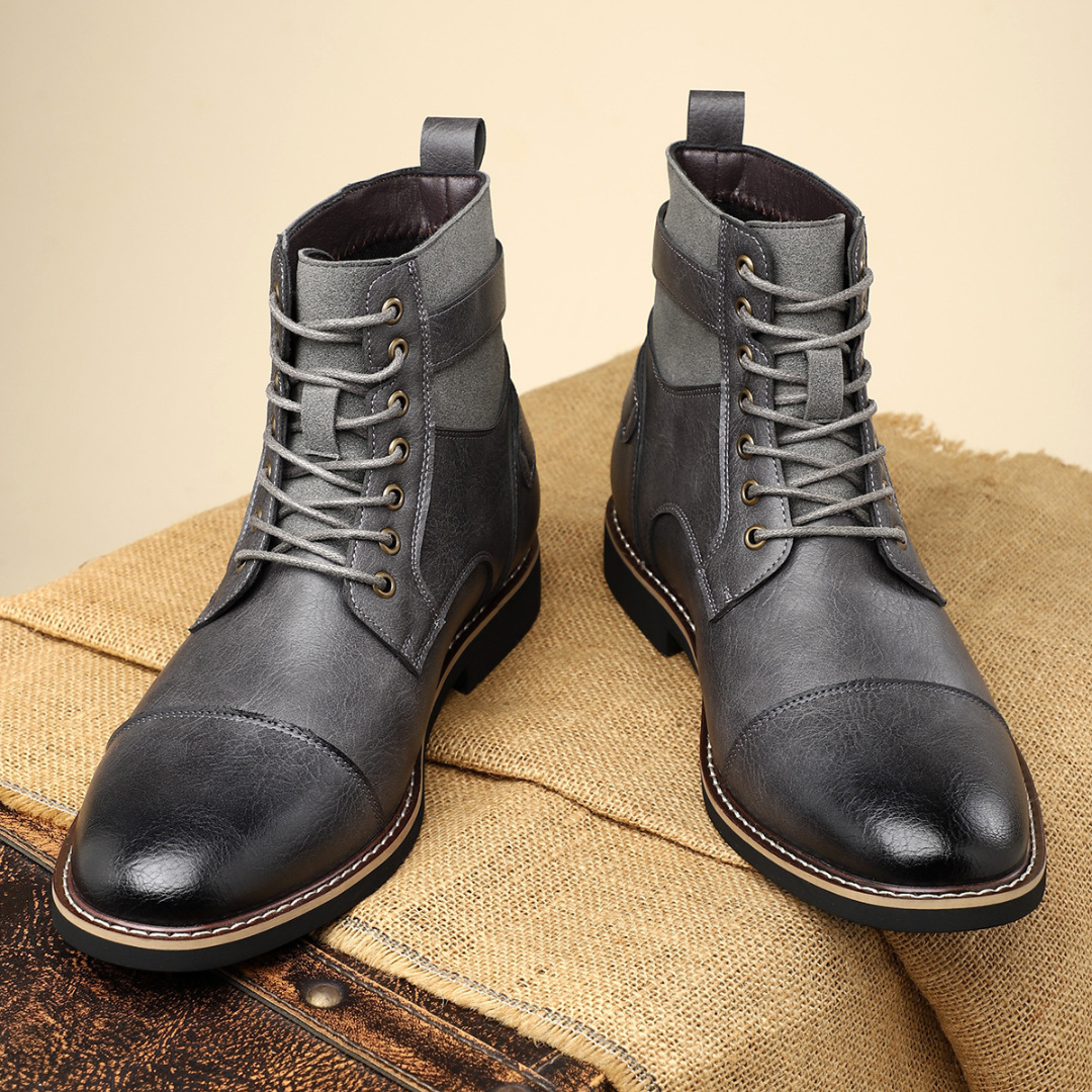 Rugged side-zip leather boots for men | Xavier -6