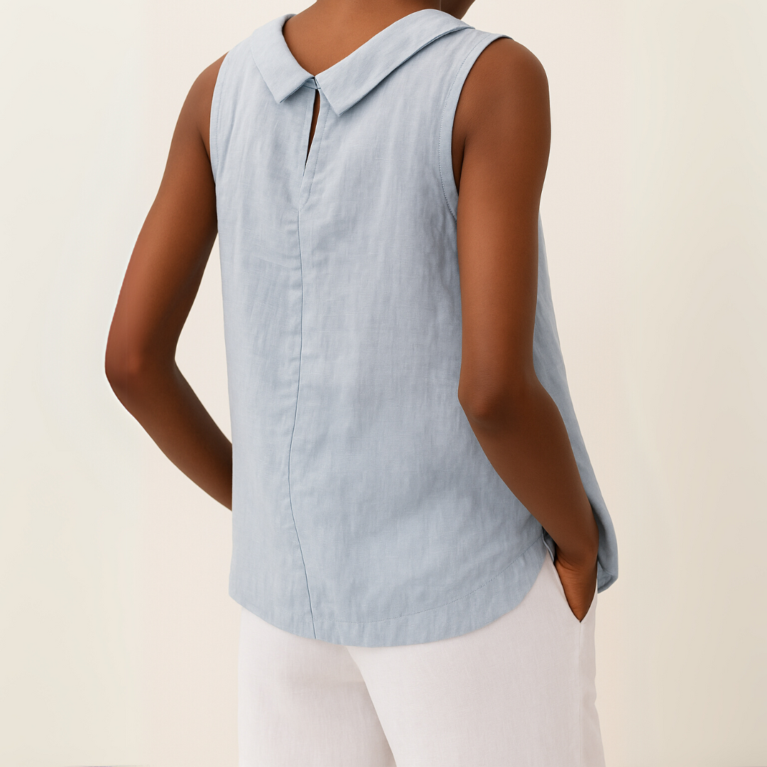 Sleeveless roll-collar knit top for women | Maria -4